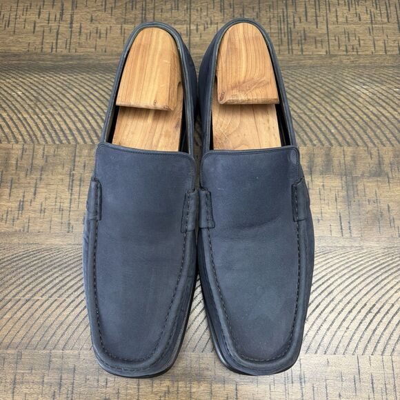 BALLY Swiss Men Loafers Size US 10D EU 3E Blue Suede Classic Dress Casual main image 12